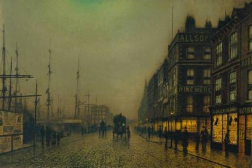 Atkinson Grimshaw Liverpool Quay by Moonlight oil painting image